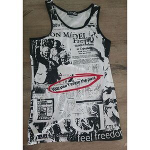 Sz L APARTHEID MUSEUM "Truth" Women's Cotton tank top‎ Freedom tee w racer back
